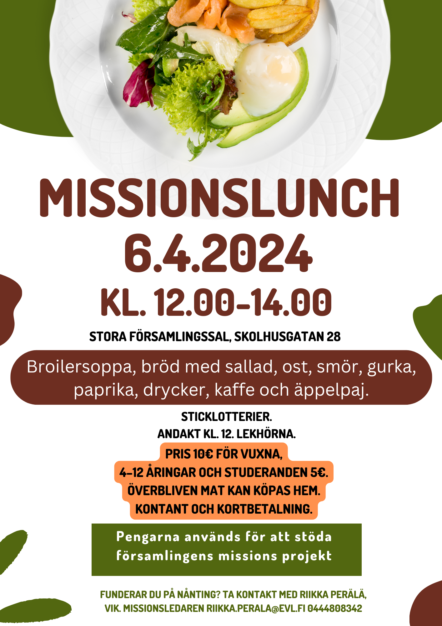 Missionlunch Tallrik fullt med mat