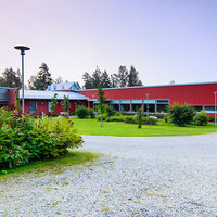Österhankmo lägergård Stor röd träbyggnad