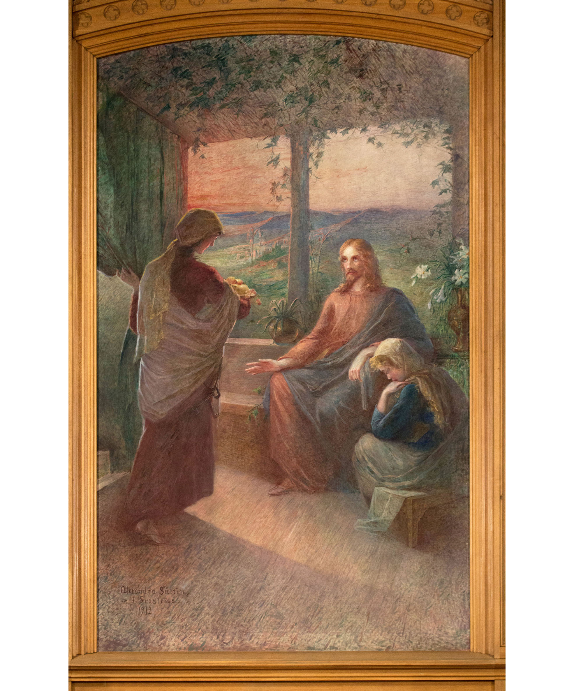 Öppna bilden i större format Brändö kyrkas altartavla Kristus i Betania av Alexandra Frosterius-Såltin