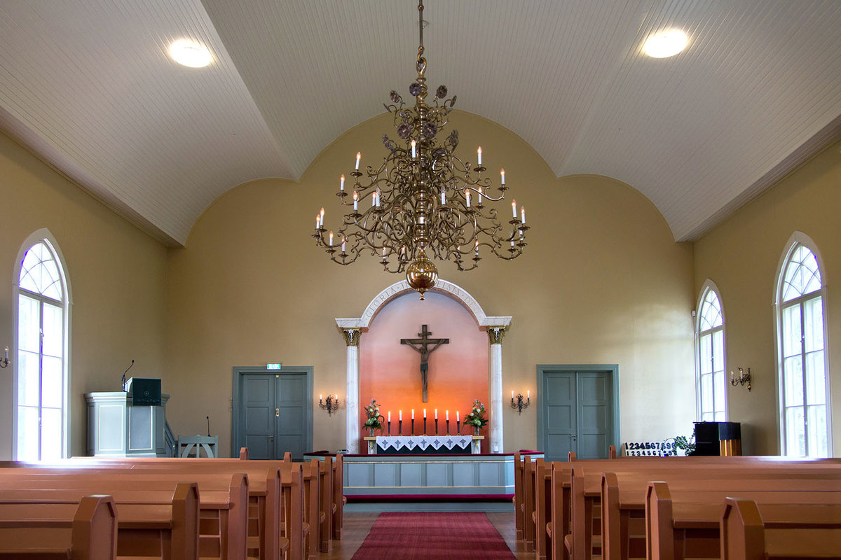 Öppna bilden i större format Kyrksalen i Sundom kyrka