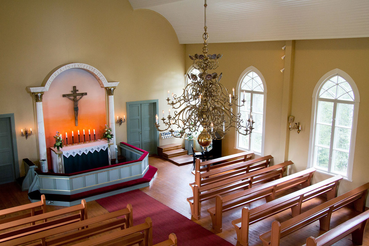 Öppna bilden i större format Kyrksalen i Sundom kyrka