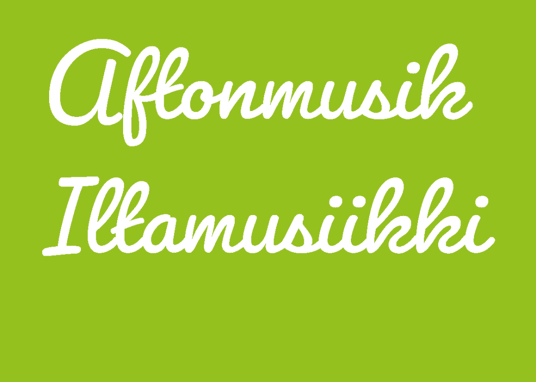 Text: Aftonmusik, Iltamusiikki. 50 år, vuotta.