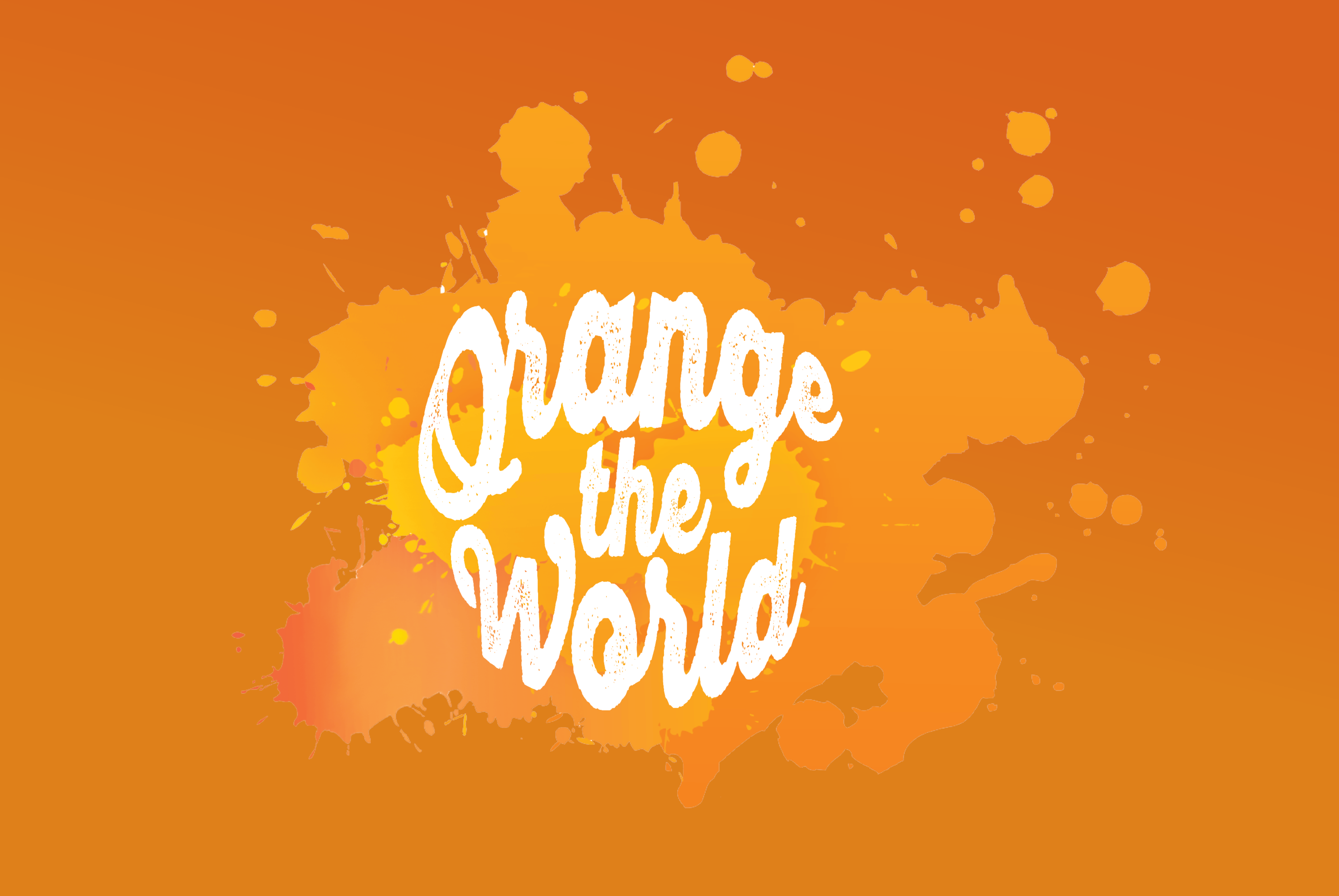 Orange färg. Text: Orange the World.
