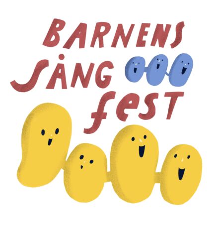 Sjungande huvuden. Text: Barnens sångfest.