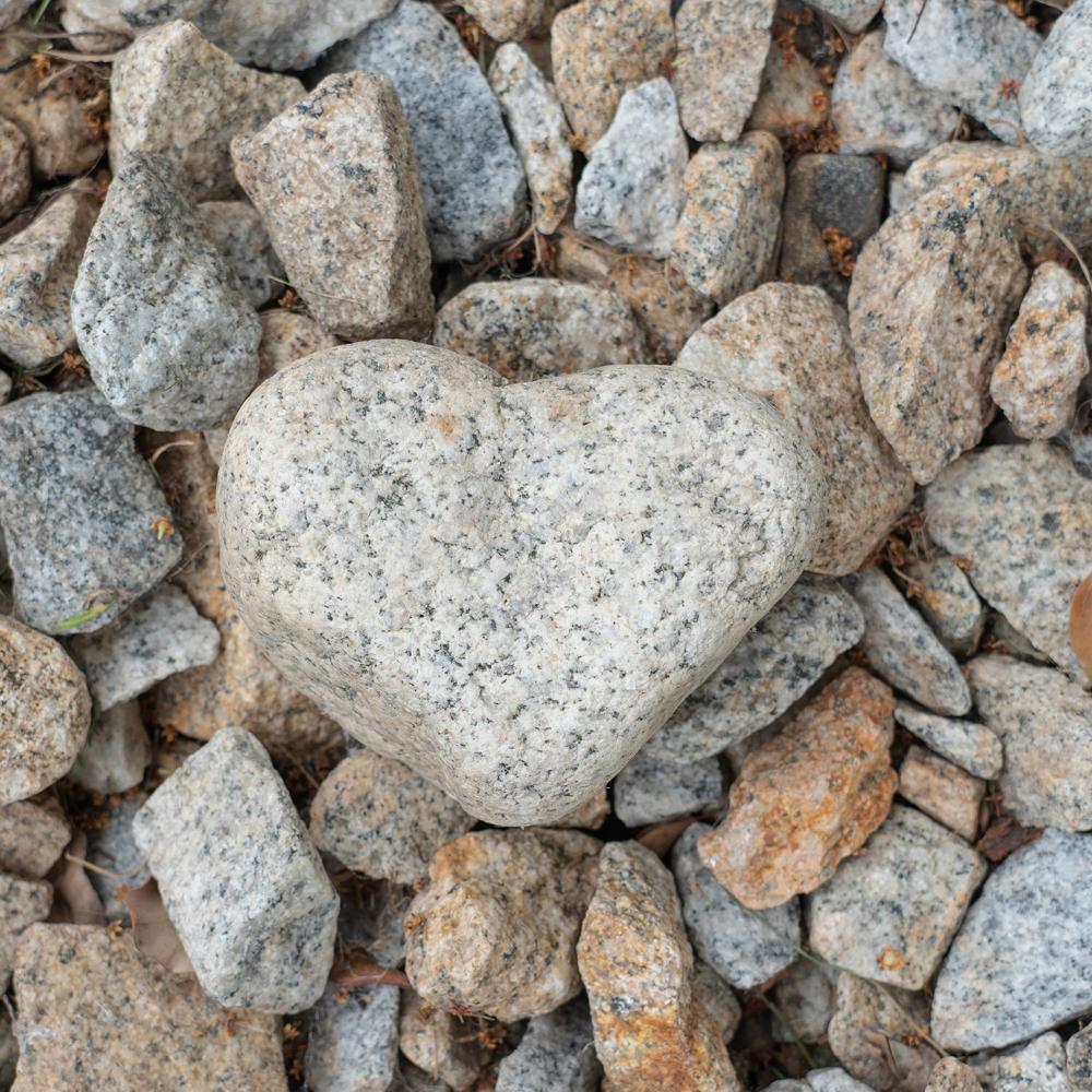 Hjärtformad sten.